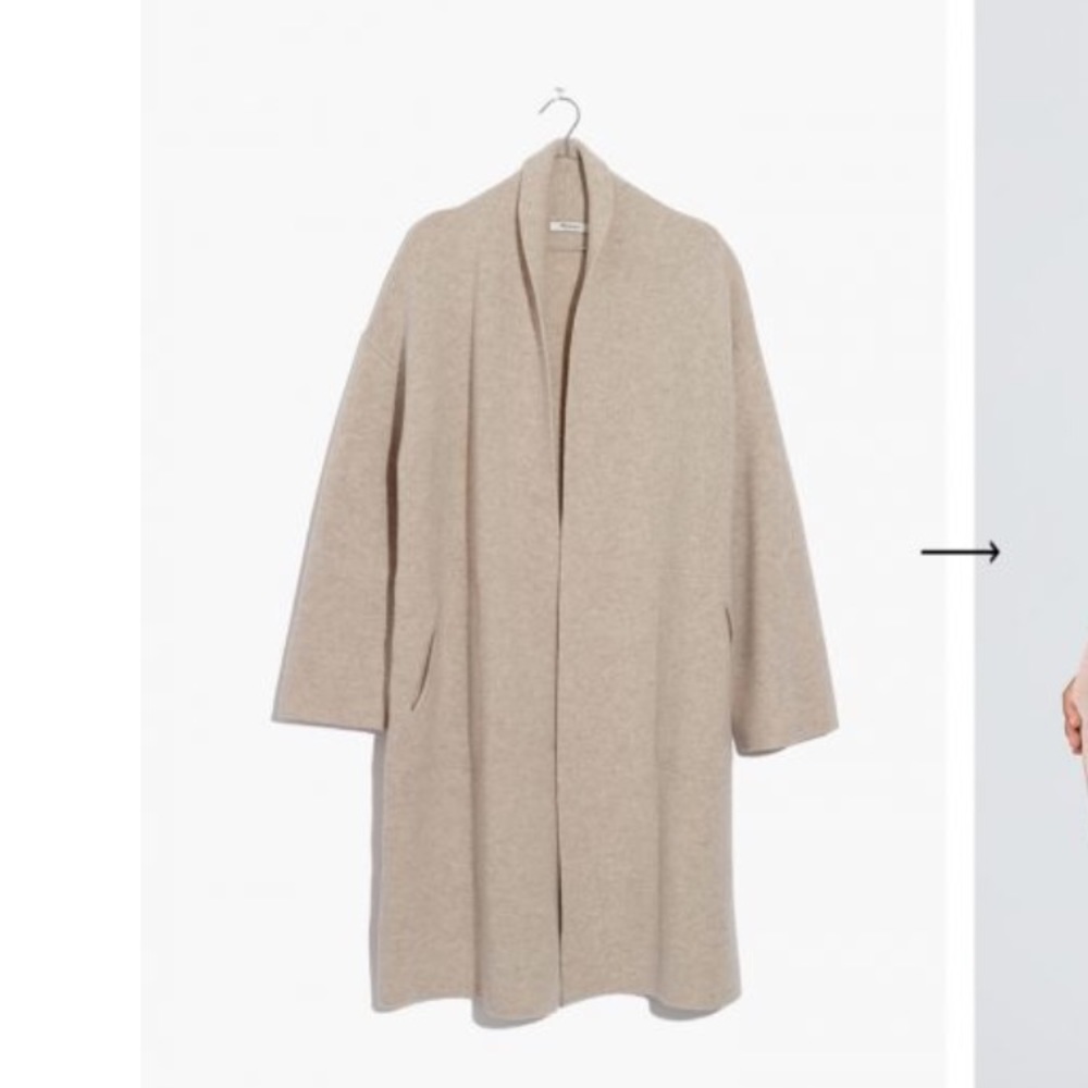 Madewell Rivington Sweater Coat in Heather Almond